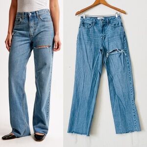 Abercrombie & Fitch SIZE 26 Curve Love The Loose High Rise Straight leg jeans